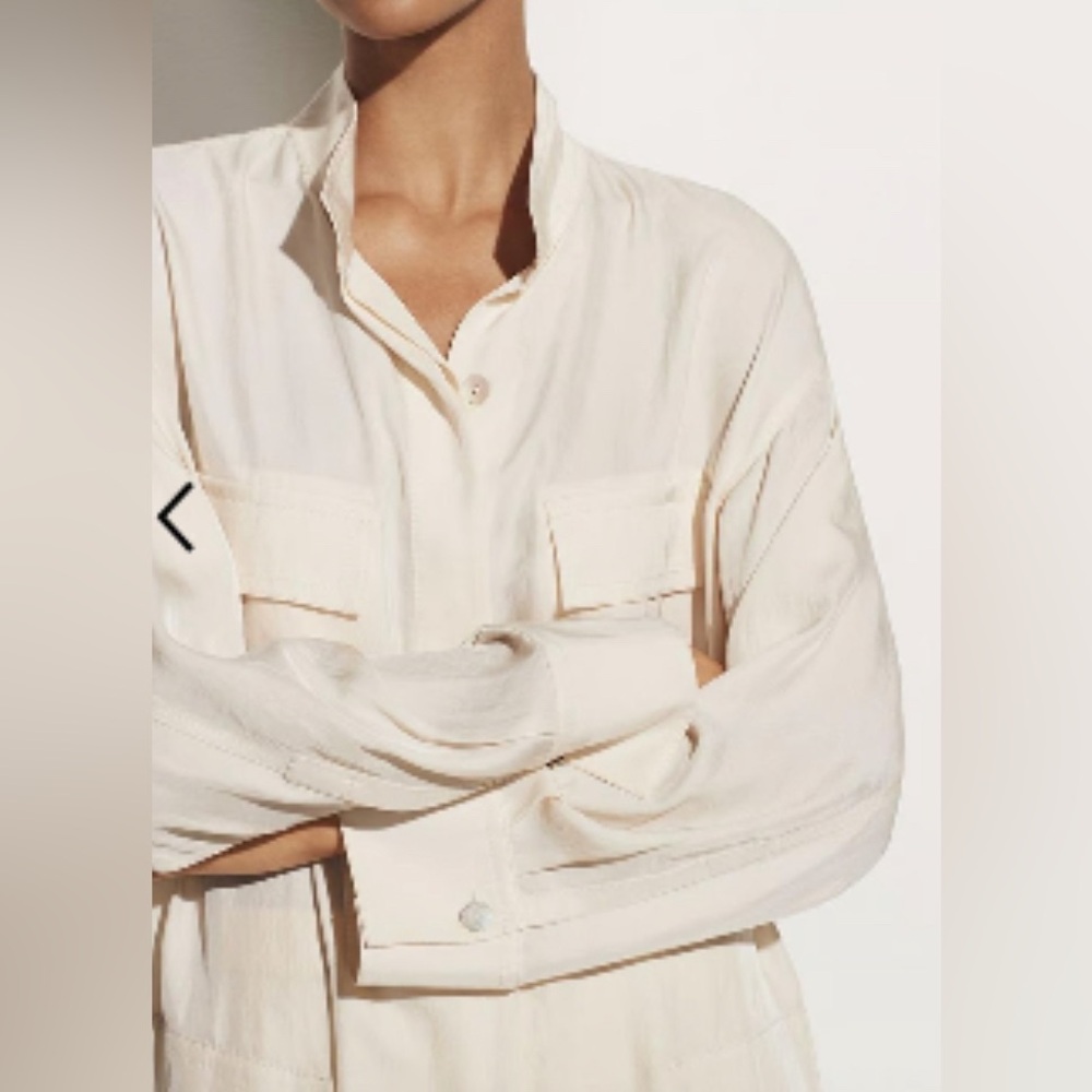 VINCE Ecru Utility Cream Shirt Dress MSRP $345, NWT